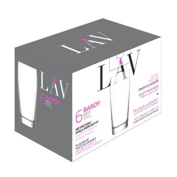 Jogo 6 Copos Cerveja Bardy Gb LAV, 380 ml